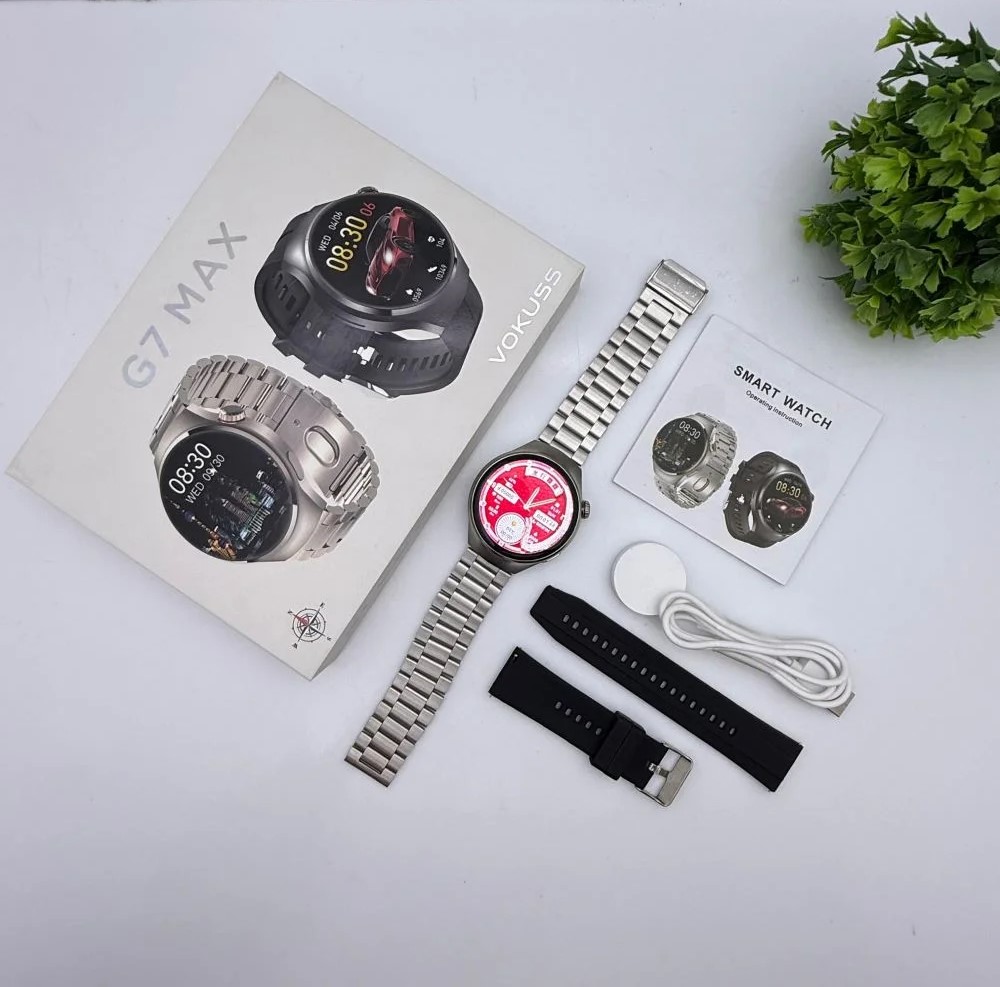 G7 Max Smart Watch Round Dial Stainless Steel